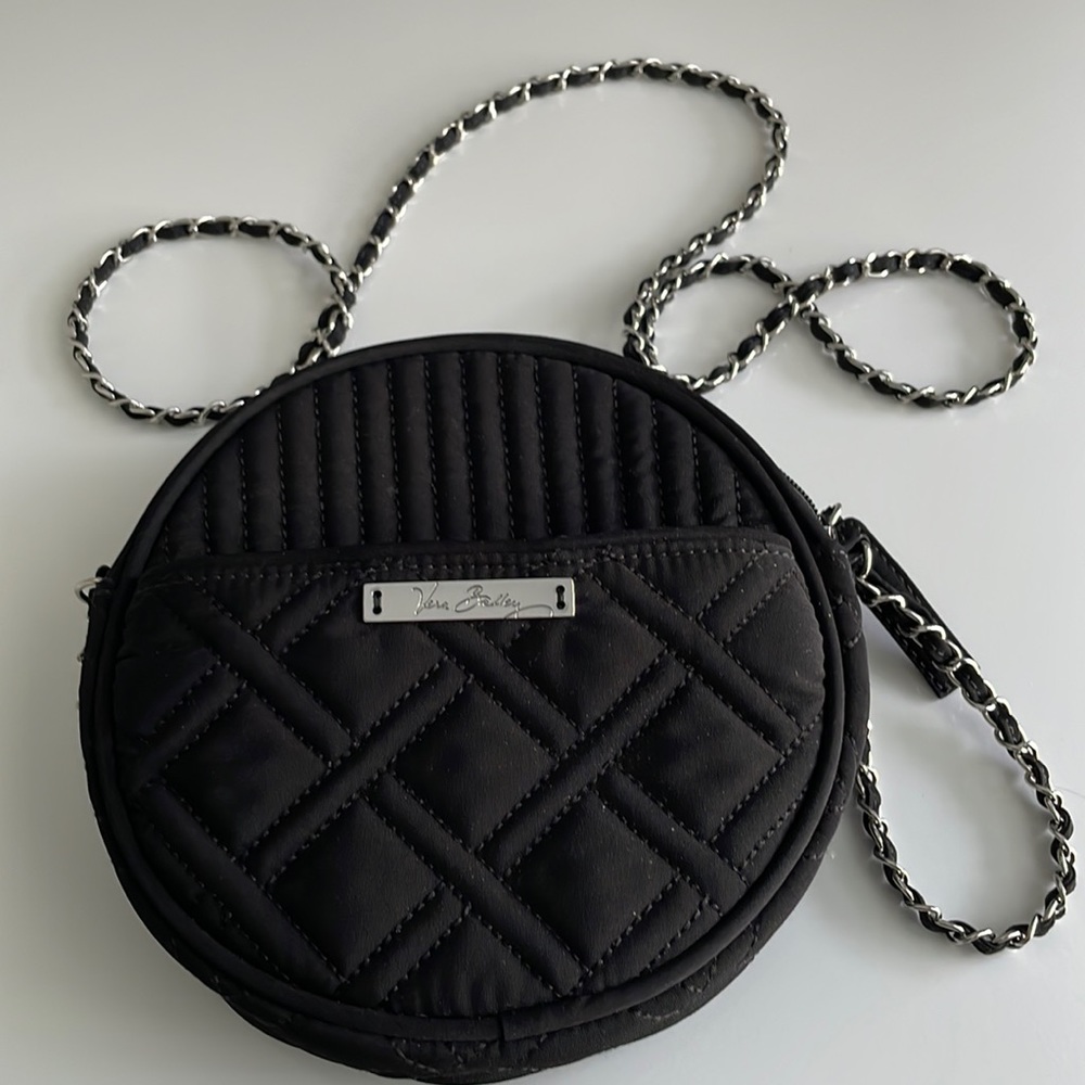 Vera Bradley Black Quilted Circle Daytime into Evening Crossbody Bag